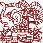 红色大象 PNG素材下载