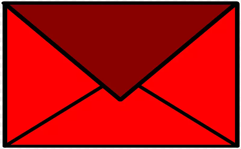 红色的卡通信封