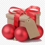 红色丝带和红色球 免费PNG素材