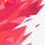 红色不规则方块 透明背景PNG