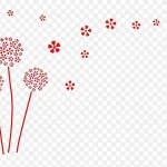 红色蒲公英 免费PNG素材
