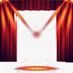 舞台红色帷幕 免费PNG素材