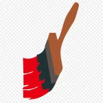 卡通红色油漆刷矢量 免费PNG素材
