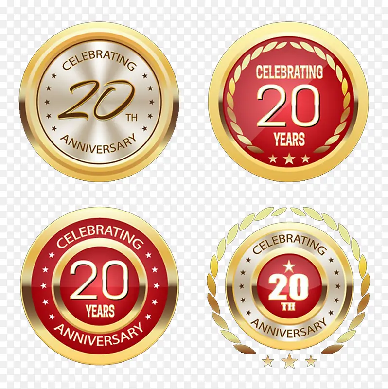 红色圆形标签素材