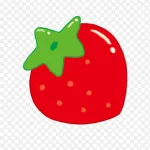 红色简洁草莓 免费PNG素材