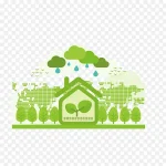 绿色 绿色能源 房子树叶 绿色 免费PNG素材