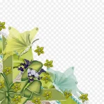 绿色蝴蝶结绿色丝带 高清PNG