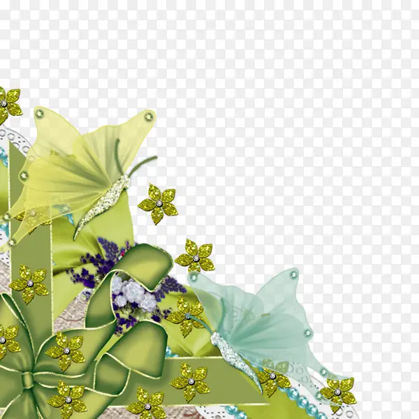 绿色蝴蝶结绿色丝带