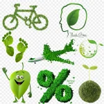 绿色树叶 透明背景PNG