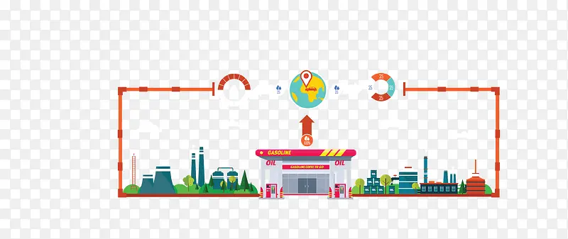 矢量彩色绿色家园绿色循环