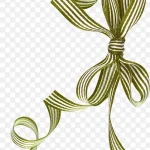 绿色条纹蝴蝶结 免费PNG素材