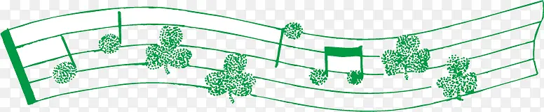 绿色三叶草音符矢量