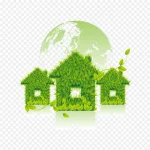 绿色房子 透明背景PNG