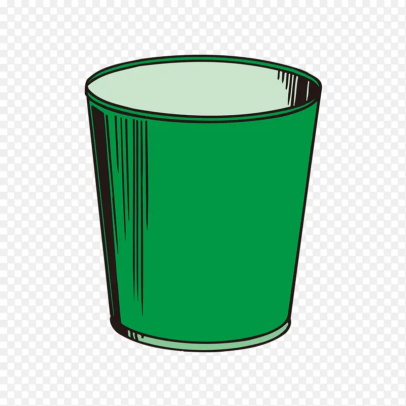卡通绿色垃圾桶矢量