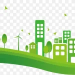 绿色城市促销背景素材 PNG素材下载