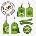 绿色生态标签矢量素材 PNG素材下载