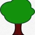 绿色卡通大树 PNG素材下载