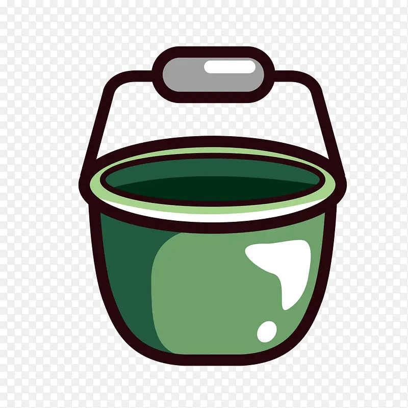 绿色卡通的小桶