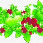 绿色清新红绿色小花 PNG素材下载