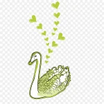 天鹅 绿色 动物 绿色 免费PNG素材