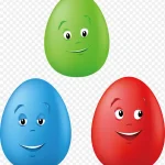 可爱卡通彩蛋 透明背景PNG