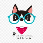 可爱卡通狗狗图案 透明背景PNG