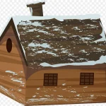 森林草原上可爱木屋 PNG素材下载