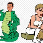 卡通可爱小人抽烟素材 免费PNG素材