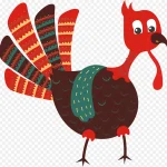 可爱火鸡插图矢量图 免费PNG素材