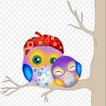 可爱圆球猫头鹰矢量图 免费PNG素材