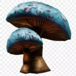 蓝色可爱童话蘑菇 免费PNG素材