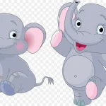 可爱大象粉色 免费PNG素材