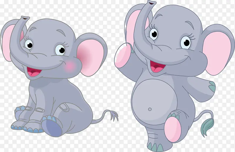 可爱大象粉色