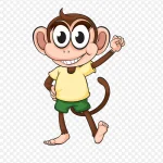 可爱卡通猴子 透明背景PNG