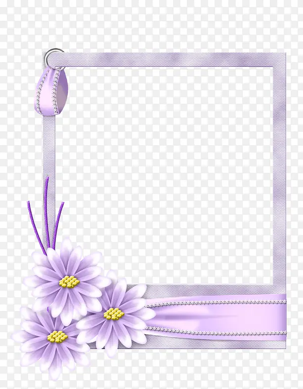 蓝色花 蓝色边框 蓝色丝带