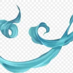 蓝色飘带装饰 PNG素材下载