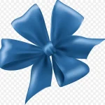 蓝色蝴蝶结  精美蓝色丝绸 高清PNG