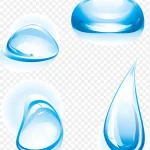 矢量晶莹剔透蓝色水滴 高清PNG