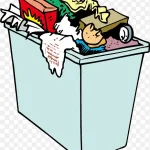 卡通蓝色垃圾桶矢量 透明背景PNG