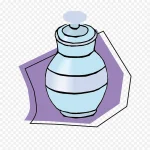 卡通蓝色罐子矢量 透明背景PNG