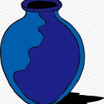 卡通蓝色罐子矢量 透明背景PNG