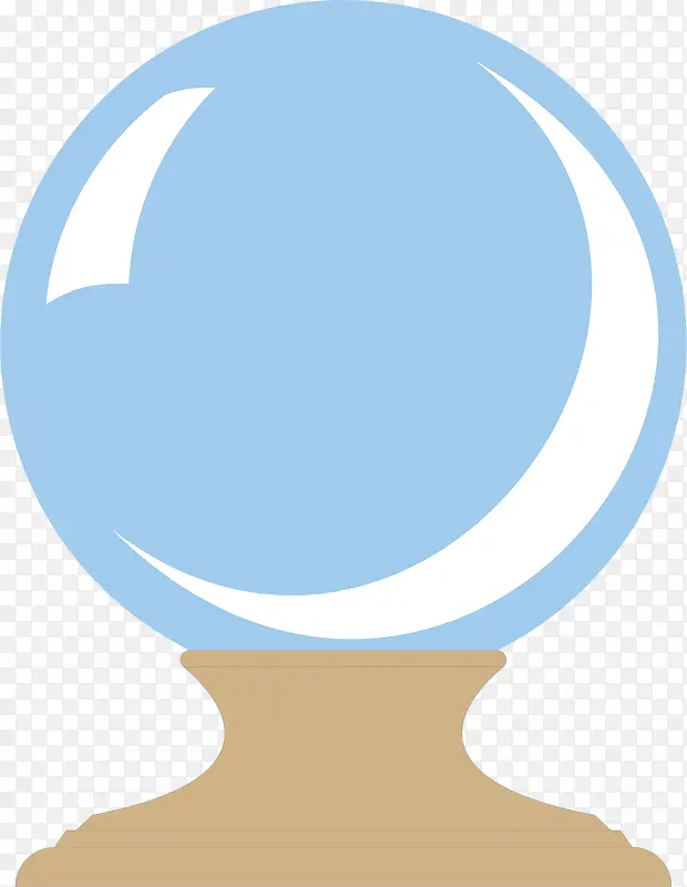 卡通蓝色水晶球矢量