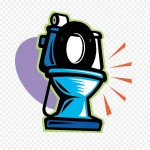 卡通蓝色马桶矢量 高清PNG