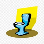 卡通蓝色马桶矢量 免费PNG素材