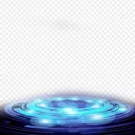 蓝色动感舞台 透明背景PNG