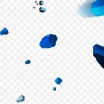 蓝色碎石飘落 PNG素材下载