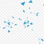 蓝色碎片飘落 透明背景PNG