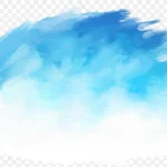 蓝色水彩 透明背景PNG
