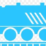 蓝色火车图标 透明背景PNG