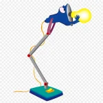 卡通蓝色台灯矢量 高清PNG